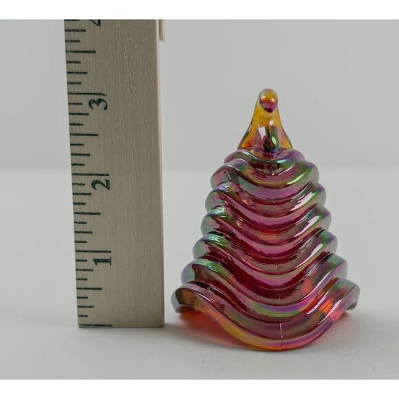 Vintage FENTON Art Glass Tree & Bowl Combo - Red Carnival Iridescent USA - Picture 5 of 9